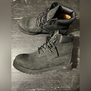 Grade school black Timberlands